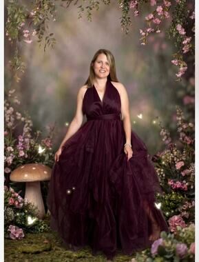 KH.Fashion Monroe Couture Maternity Gown / Formal Dress - Burgundy / Wine